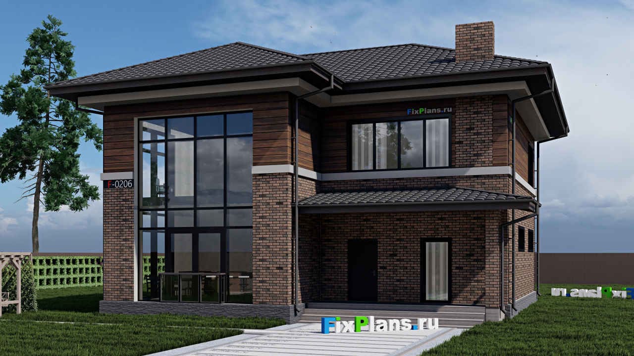Двухэтажный дом F - 0206 — фасад