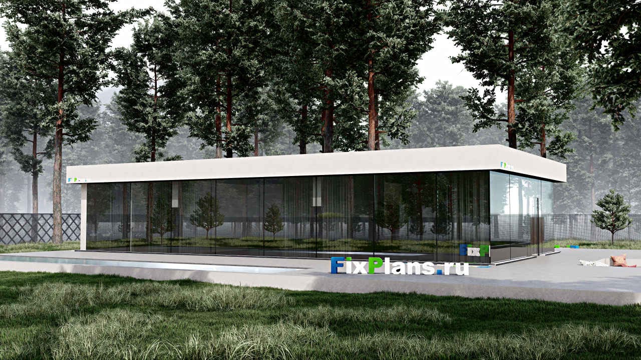 Одноэтажный дом F-0494 — фасад